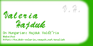 valeria hajduk business card